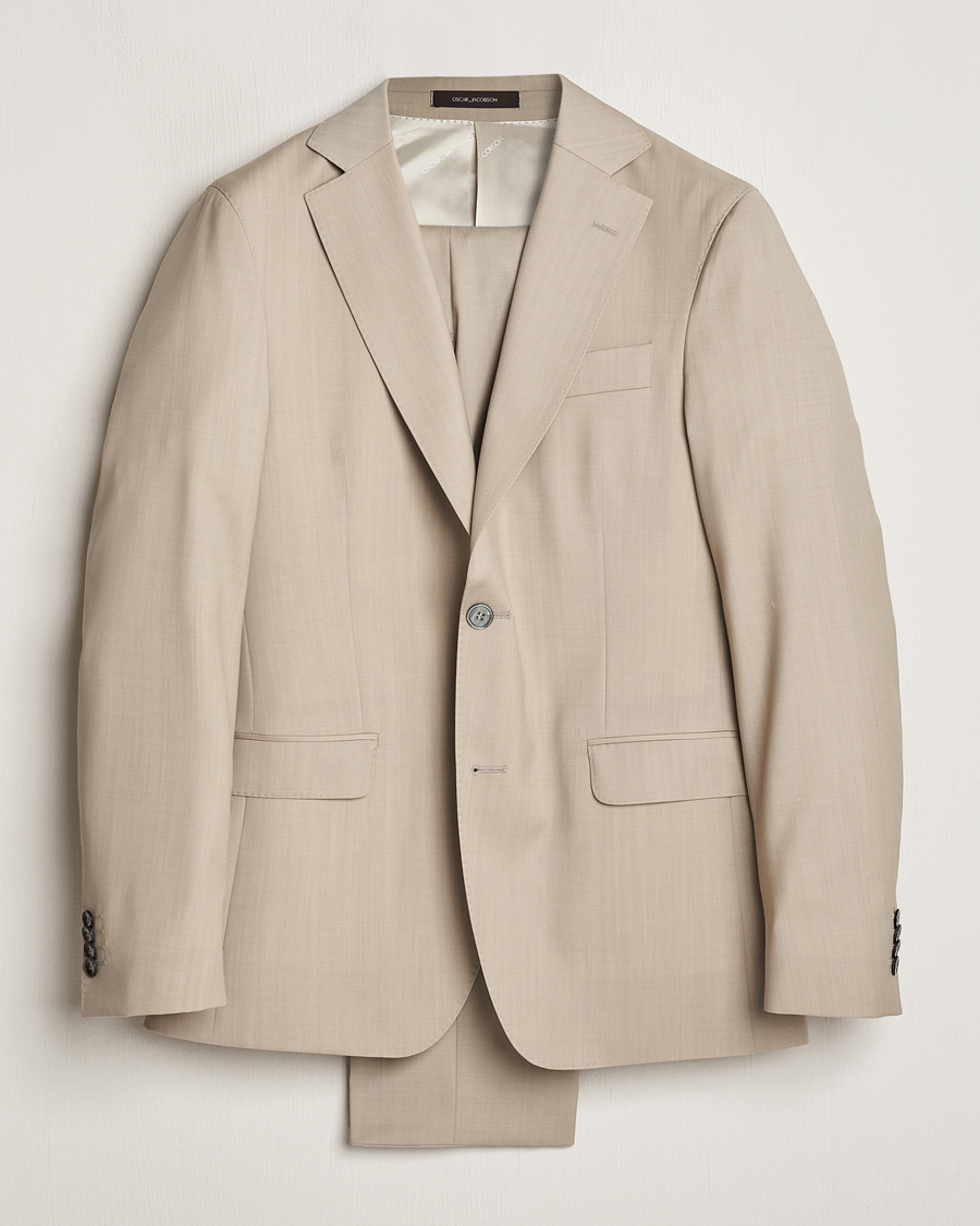 Herr | Kostymer | Oscar Jacobson | Fogerty Super 130's Wool Suit Beige