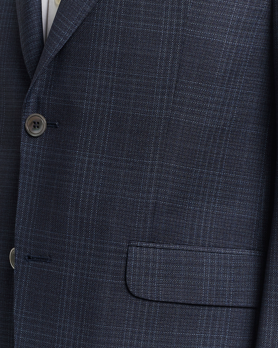 Herr | Kavajer | Oscar Jacobson | Fogerty Mini Check Wool Blazer Navy