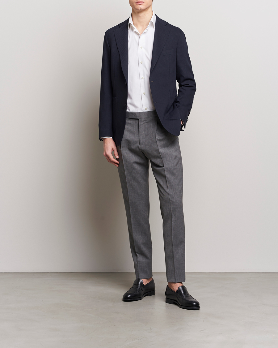 Herr | Kavajer | Oscar Jacobson | Ferry Patch Soft Wool Blazer Navy