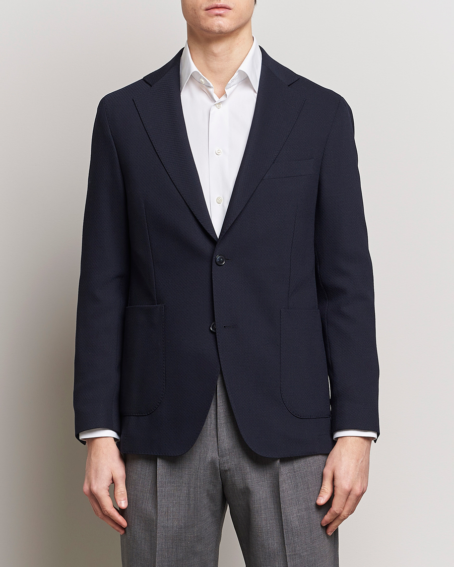 Herr | Oscar Jacobson | Oscar Jacobson | Ferry Patch Soft Wool Blazer Navy