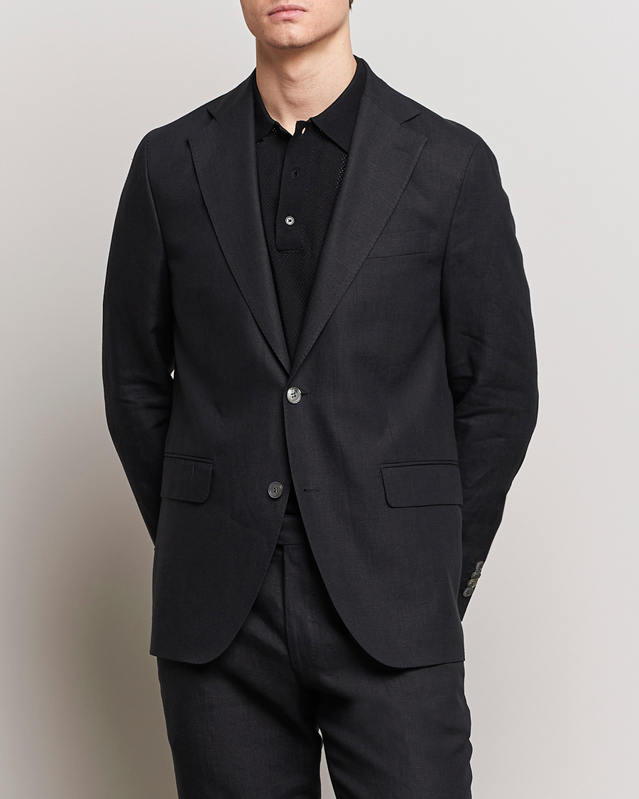 Herr | Udda kavaj | Oscar Jacobson | Fogerty Linen Blazer Black