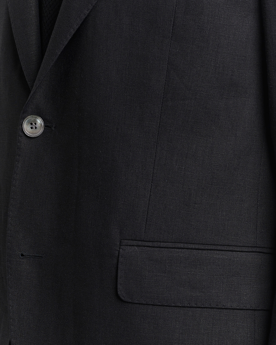 Herr | Kavajer | Oscar Jacobson | Fogerty Linen Blazer Black