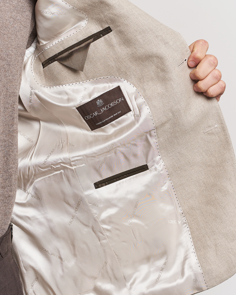 Herr | Kavajer | Oscar Jacobson | Fogerty Linen Blazer Beige