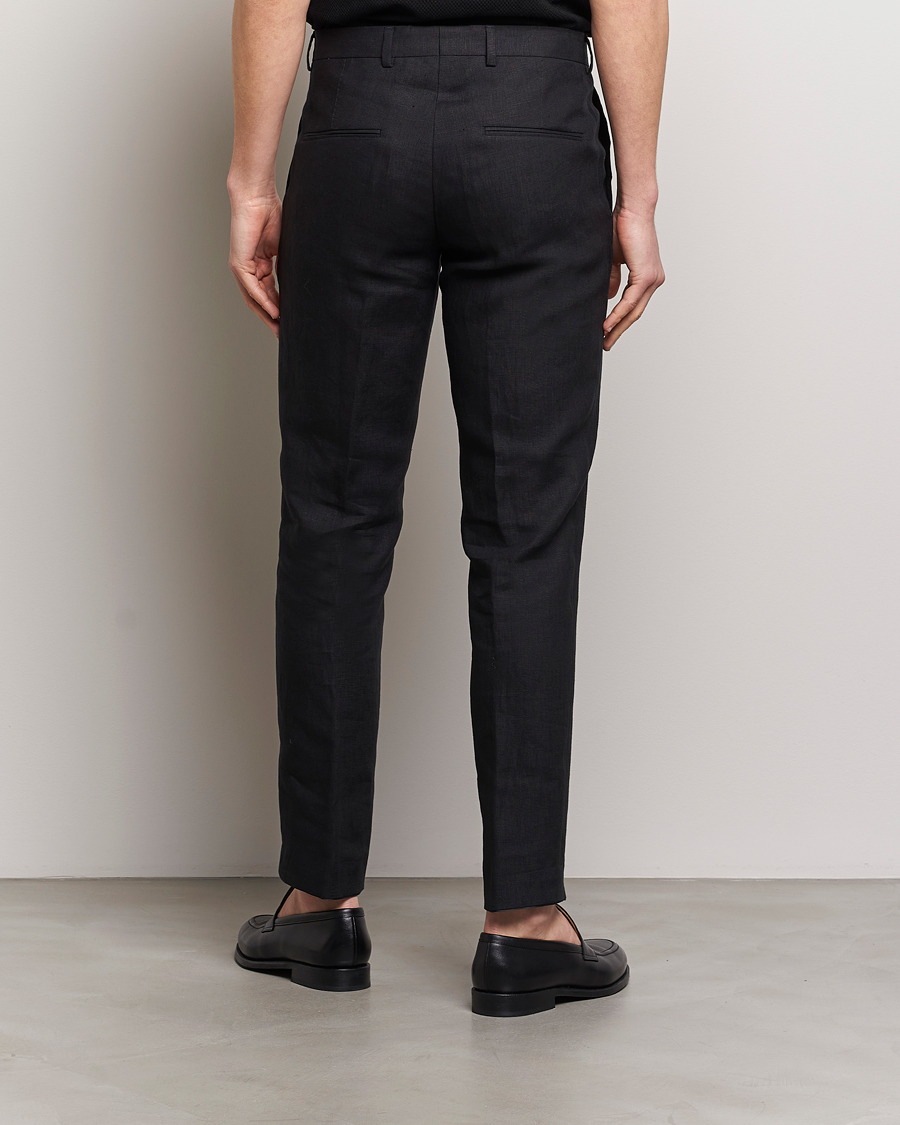 Herr | Byxor | Oscar Jacobson | Denz Linen Trousers Black