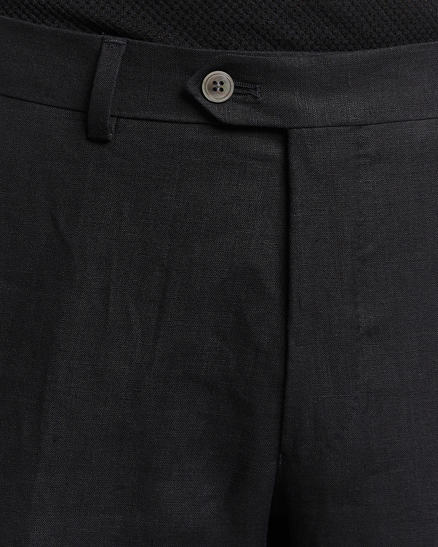 Herr | Byxor | Oscar Jacobson | Denz Linen Trousers Black