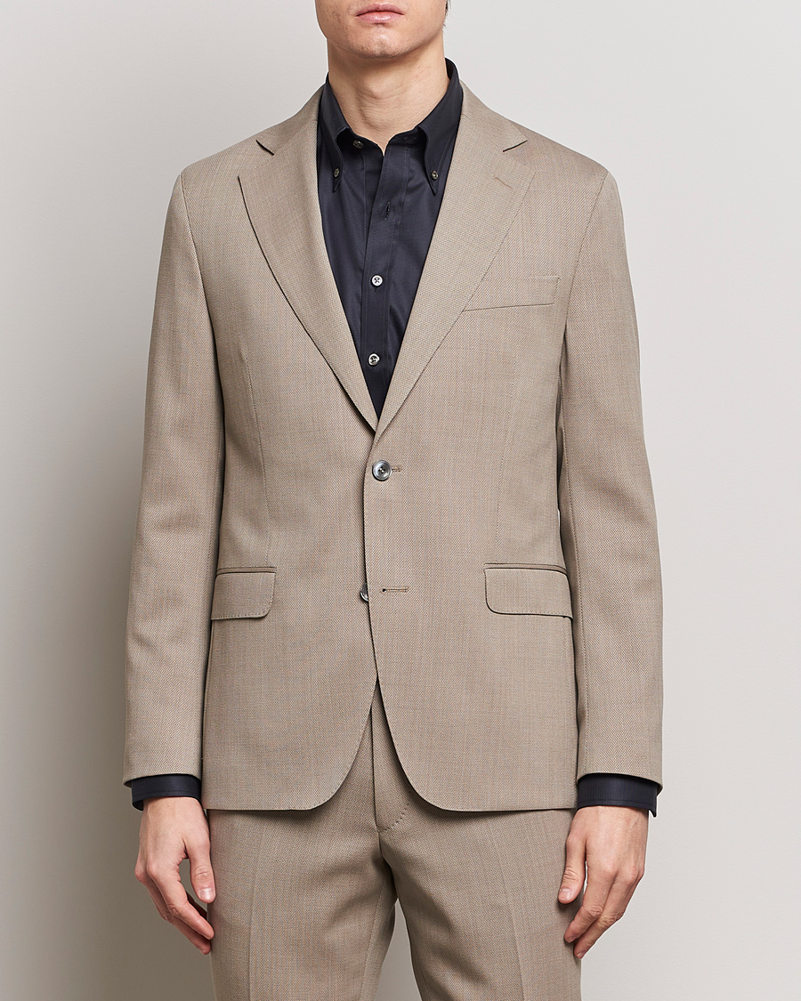 Herr | Kavaj | Oscar Jacobson | Fogerty Wool Blazer Beige