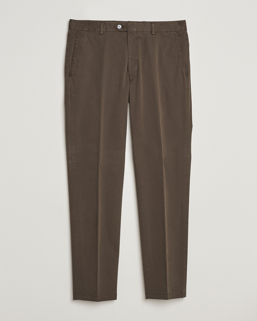 Herr | Byxor | Oscar Jacobson | Denz Casual Cotton Trousers Olive
