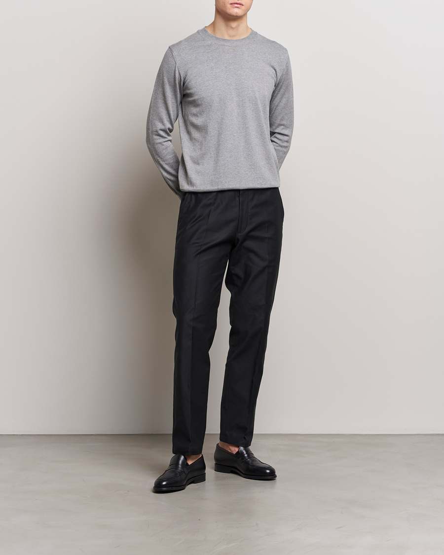 Herr | Byxor | Oscar Jacobson | Decker Cotton Trousers Black