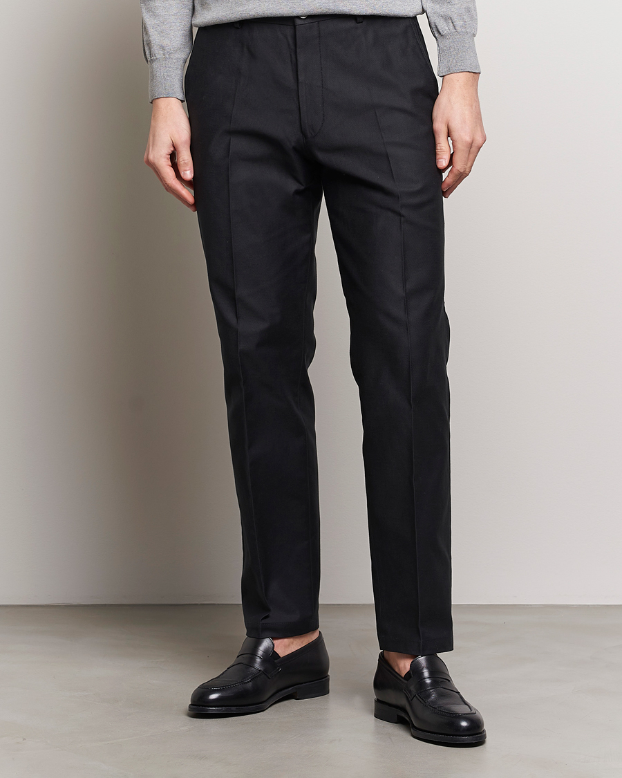 Herre | Penbukser | Oscar Jacobson | Decker Cotton Trousers Black