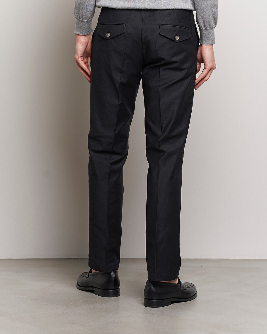 Herr | Byxor | Oscar Jacobson | Decker Cotton Trousers Black