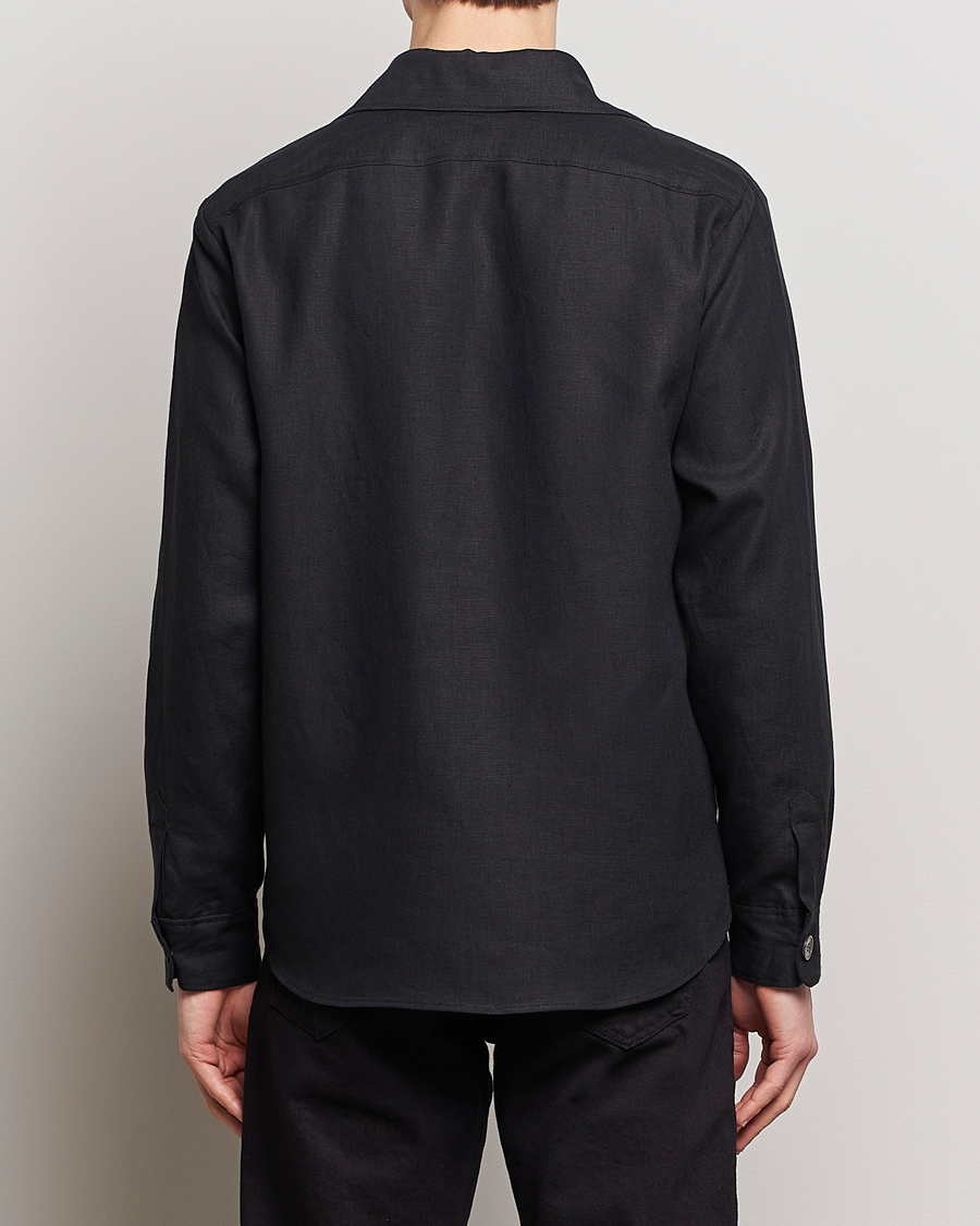 Herr | Skjortor | Oscar Jacobson | Maverick Linen Shirt Jacket Black