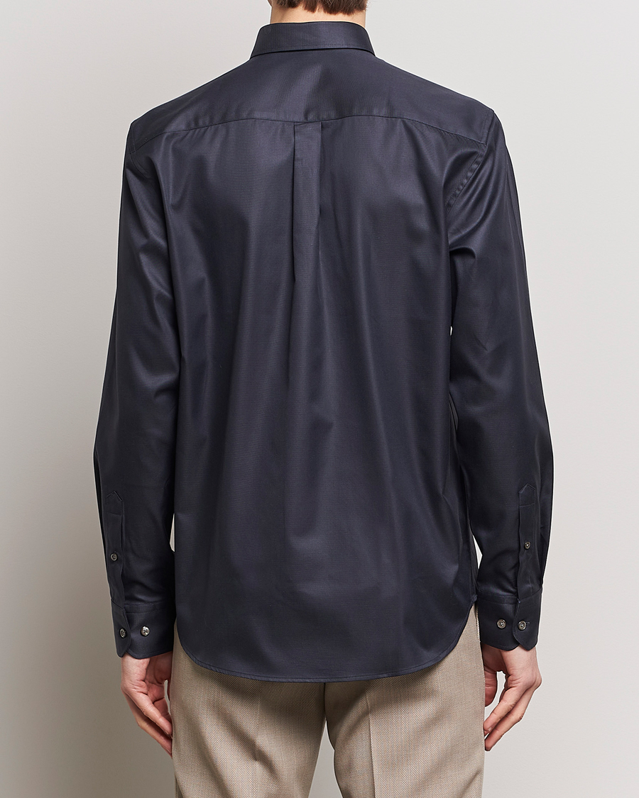 Herr | Skjortor | Oscar Jacobson | Regular Fit Button Down Cotton Twill Shirt Black