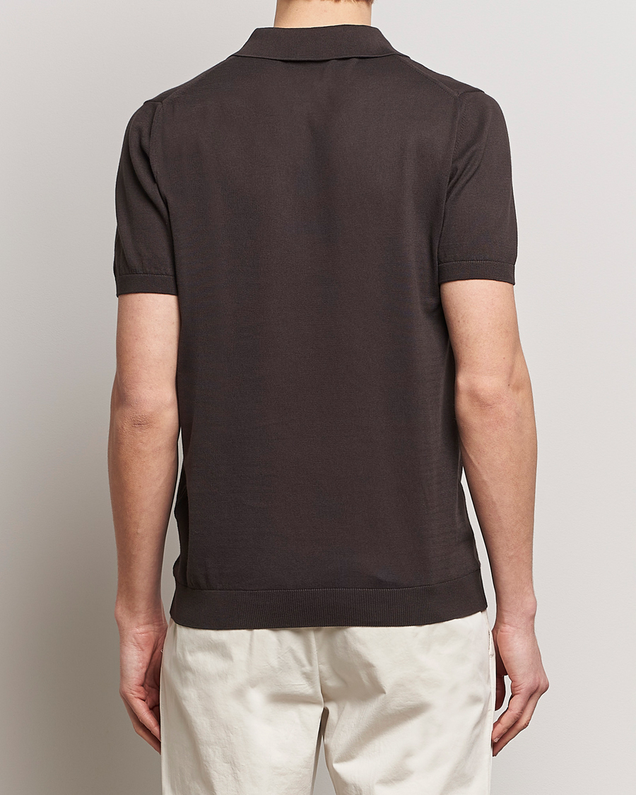 Herr | Pikéer | Oscar Jacobson | Otto Short Sleeve Zip Polo Brown