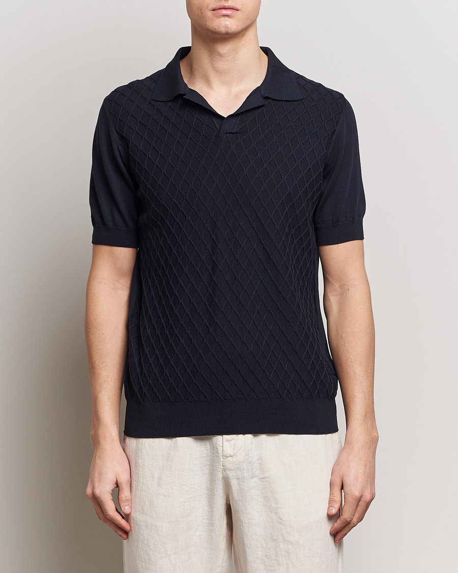 Herre |  | Oscar Jacobson | Mirza Structured Cotton Polo Navy