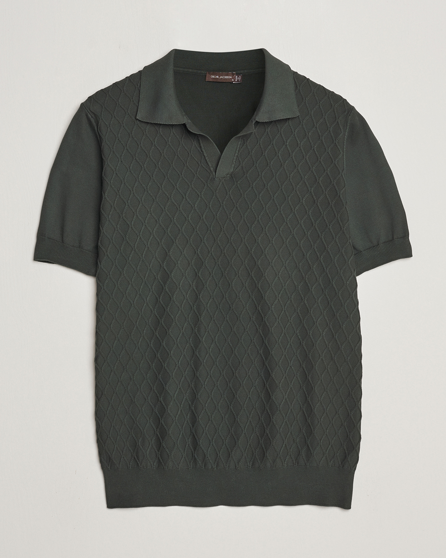 Herr | Pikéer | Oscar Jacobson | Mirza Structured Cotton Polo Olive