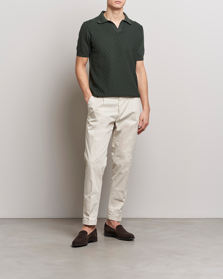 Herr | Pikéer | Oscar Jacobson | Mirza Structured Cotton Polo Olive