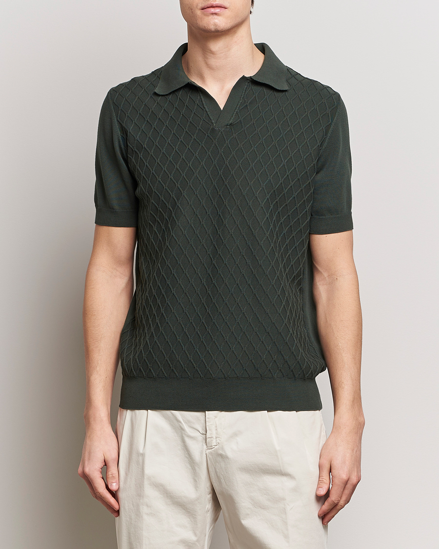 Herr |  | Oscar Jacobson | Mirza Structured Cotton Polo Olive