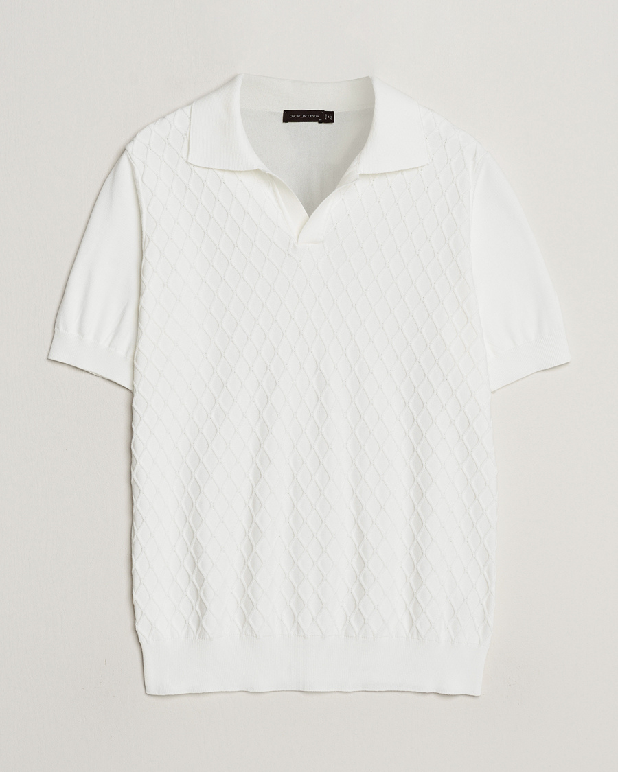 Herr | Pikéer | Oscar Jacobson | Mirza Structured Cotton Polo White