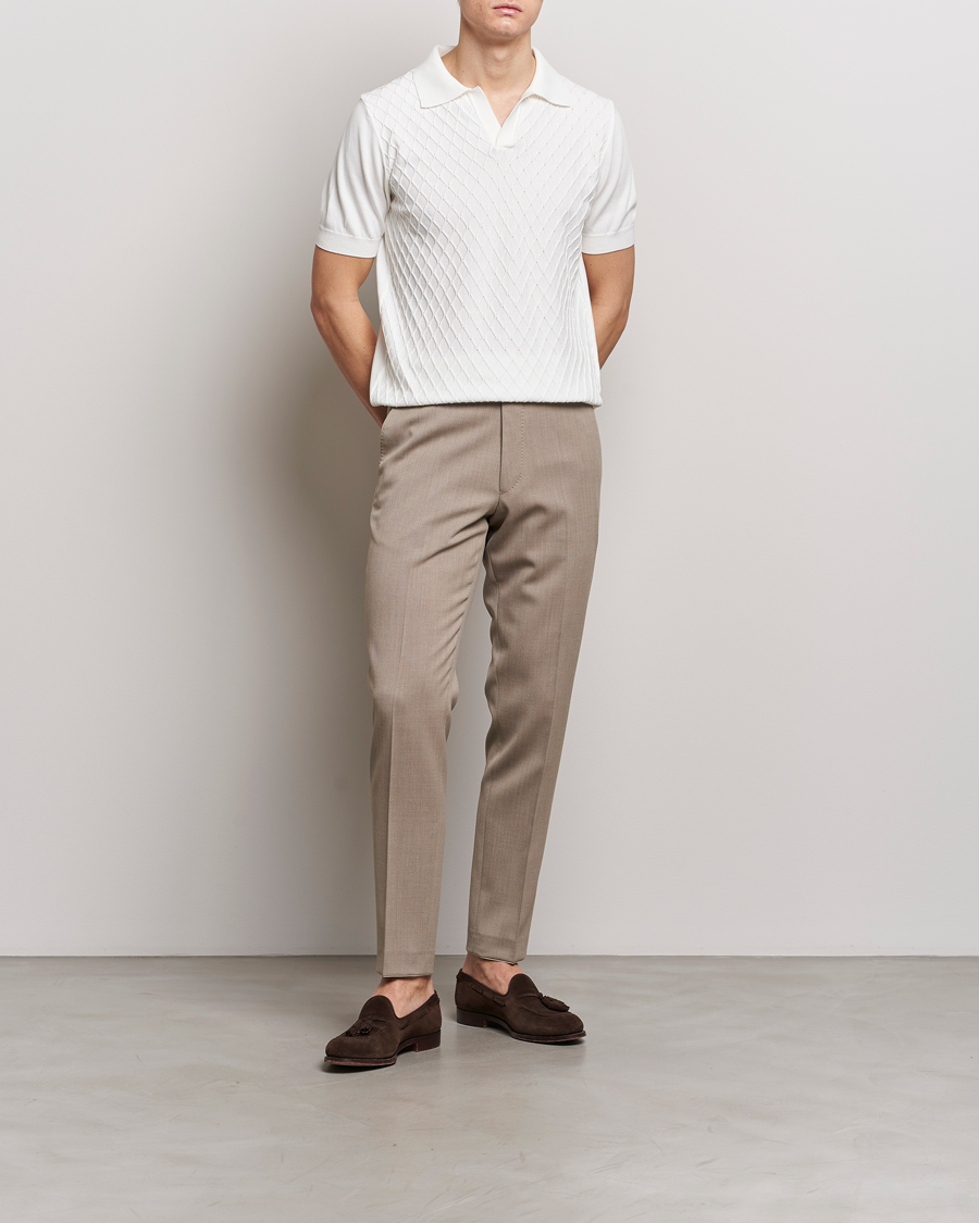 Herr | Pikéer | Oscar Jacobson | Mirza Structured Cotton Polo White