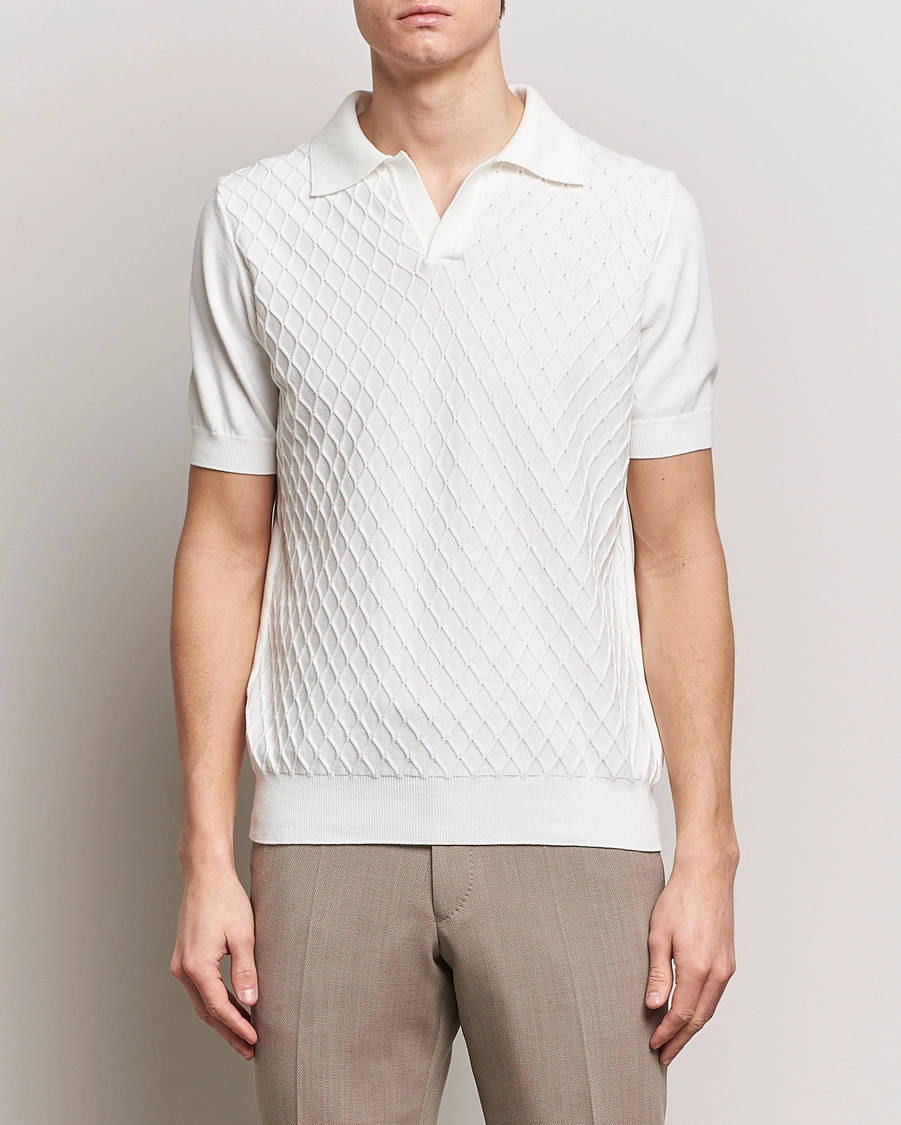 Herr | Oscar Jacobson | Oscar Jacobson | Mirza Structured Cotton Polo White