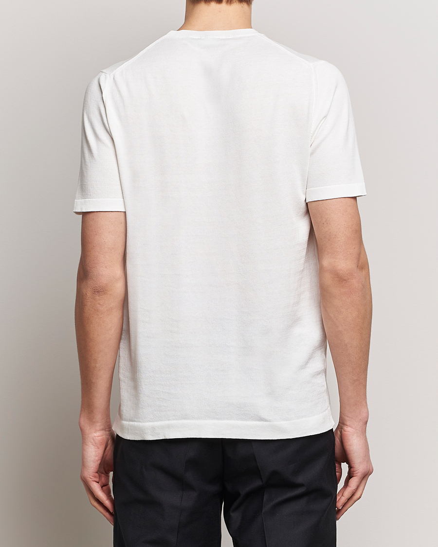 Herr | T-Shirts | Oscar Jacobson | Brian Knitted Cotton T-Shirt White