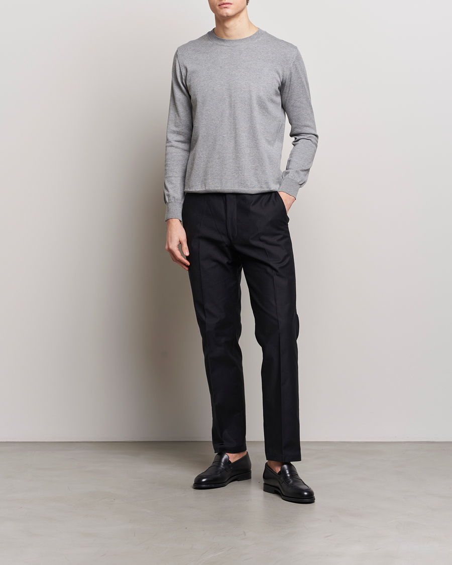 Herr | Tröjor | Oscar Jacobson | Valdemar Cotton Crew Neck Light Grey