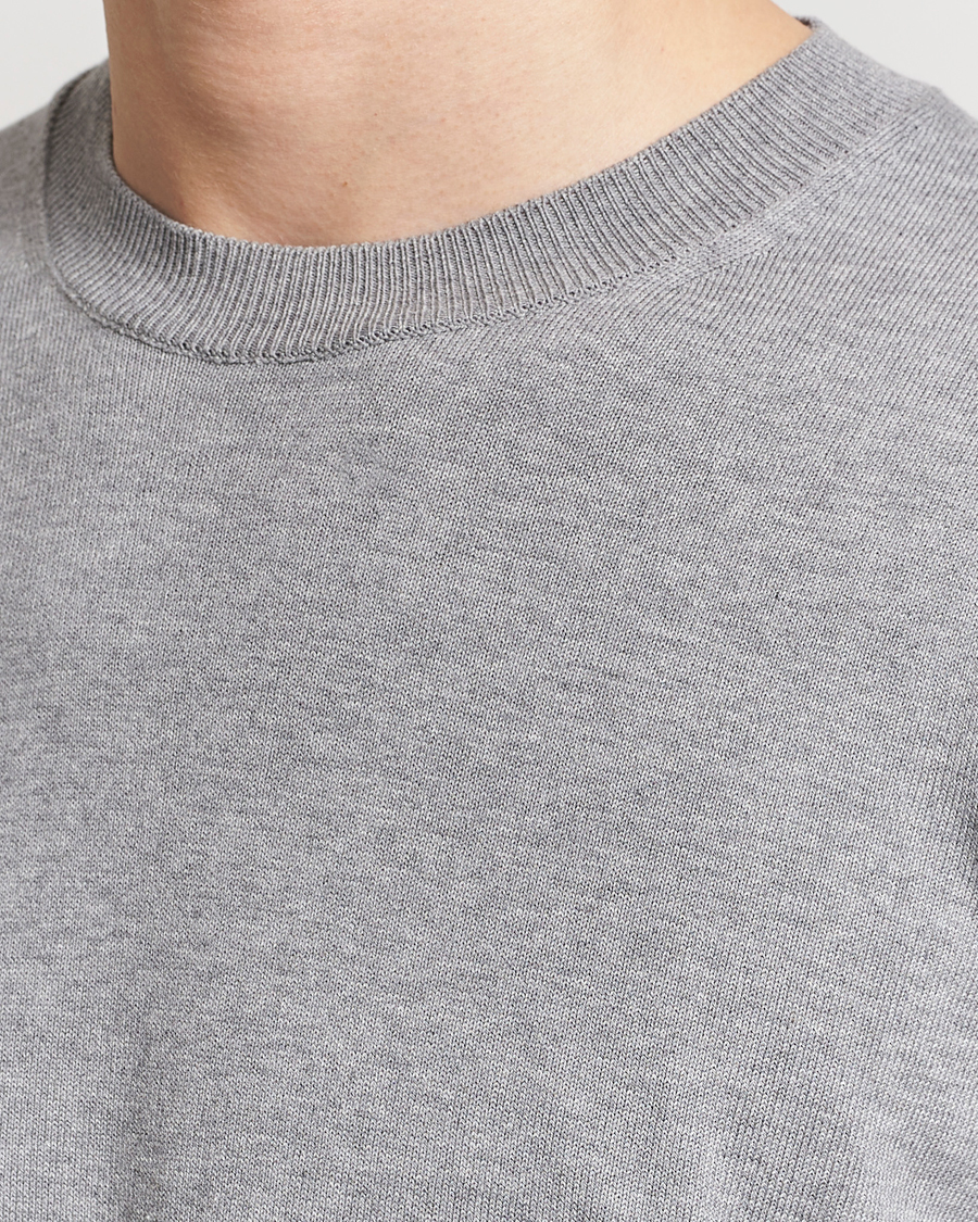 Herr | Tröjor | Oscar Jacobson | Valdemar Cotton Crew Neck Light Grey