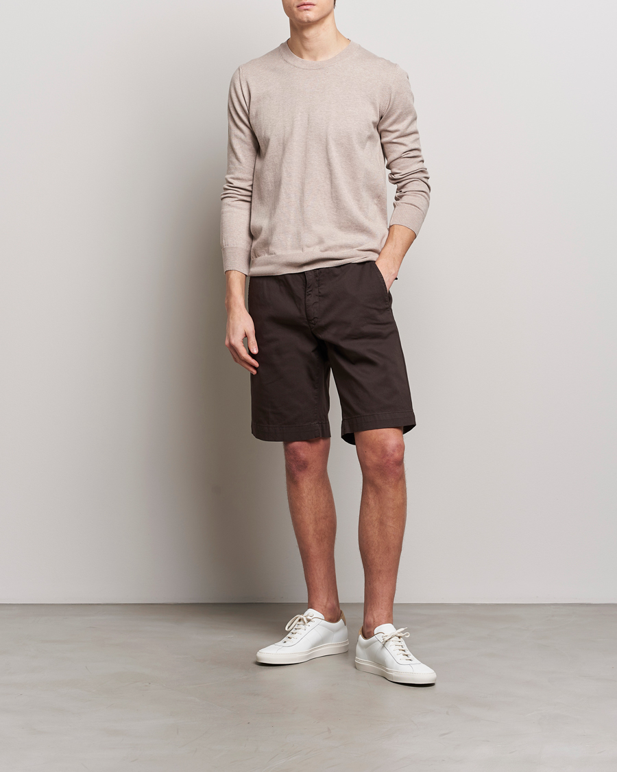 Herr | Tröjor | Oscar Jacobson | Valdemar Cotton Crew Neck Beige