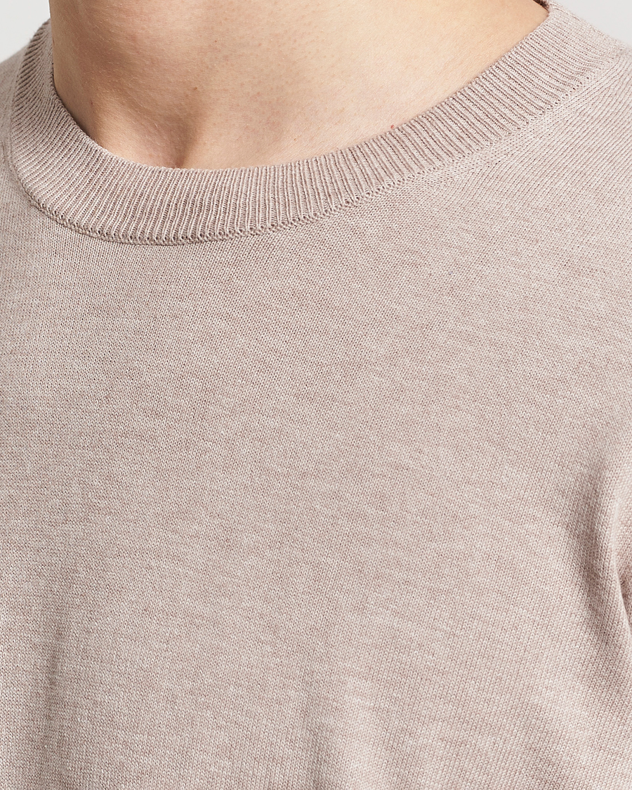 Herr | Tröjor | Oscar Jacobson | Valdemar Cotton Crew Neck Beige