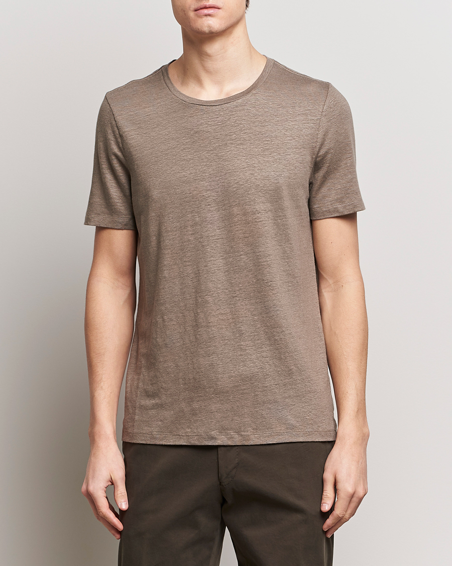Herr |  | Oscar Jacobson | Kyran Linen T-Shirt Olive
