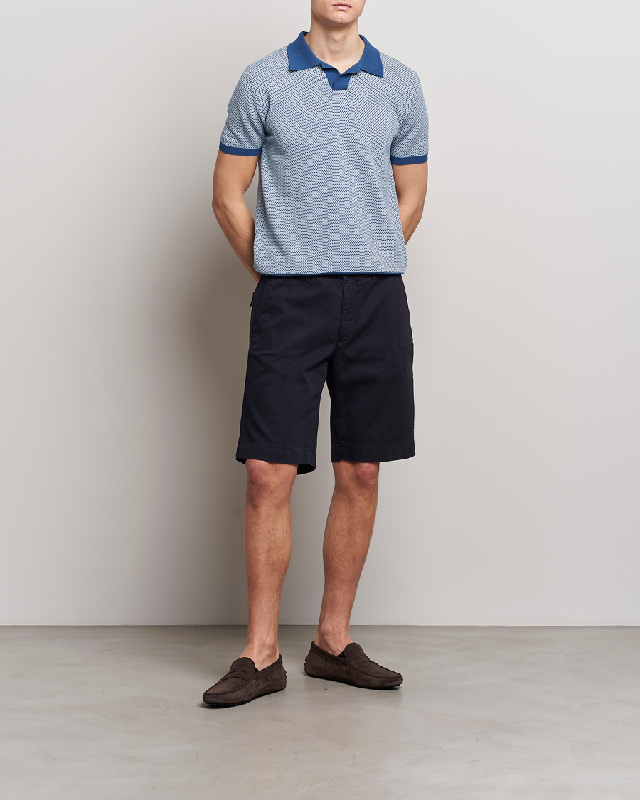 Herr | Pikéer | Oscar Jacobson | Dalius Structured Cotton Polo Blue