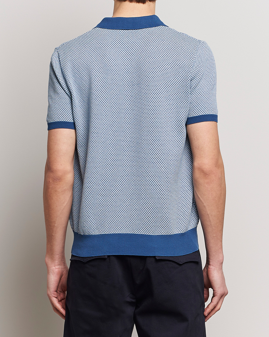 Herr | Pikéer | Oscar Jacobson | Dalius Structured Cotton Polo Blue