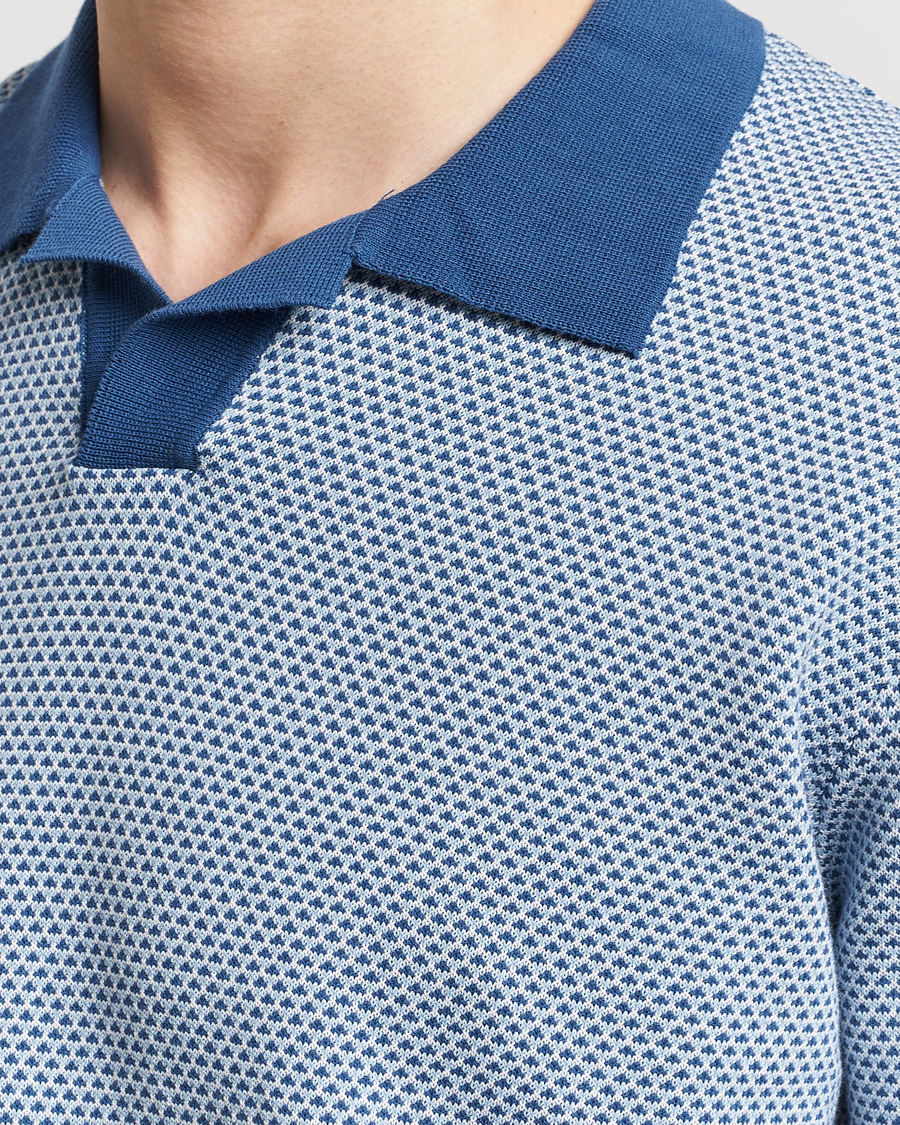 Herr | Pikéer | Oscar Jacobson | Dalius Structured Cotton Polo Blue