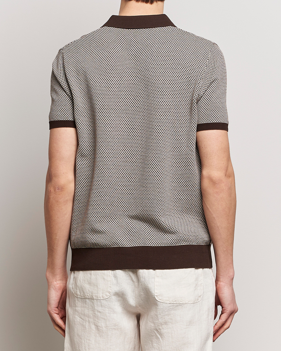 Herr | Pikéer | Oscar Jacobson | Dalius Structured Cotton Polo Brown