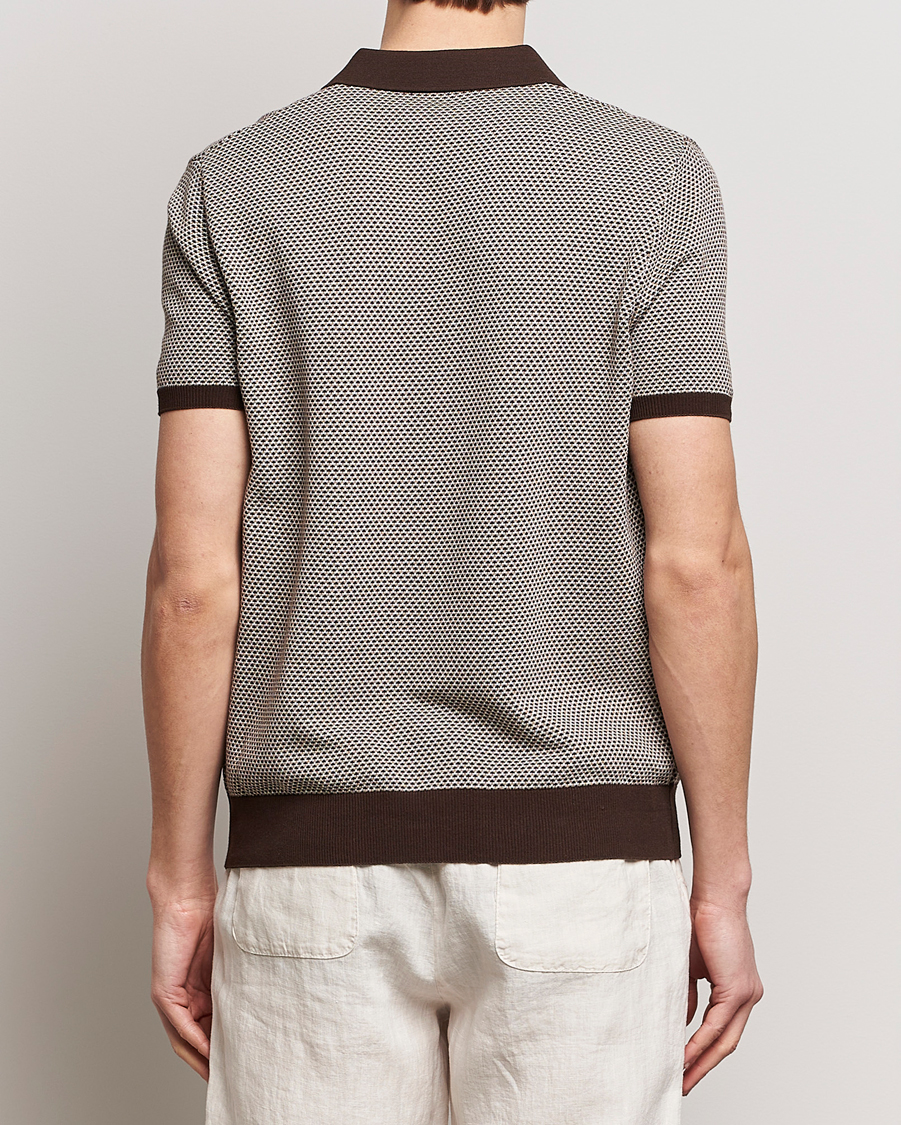Herr | Pikéer | Oscar Jacobson | Dalius Structured Cotton Polo Brown