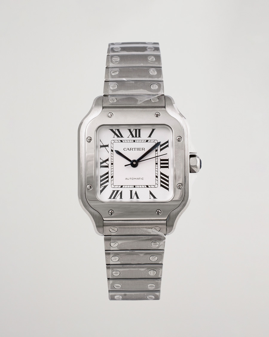Herr | Cartier Pre-Owned Santos De Cartier WSSA0029 Steel White Silver | Cartier Pre-Owned | Santos De Cartier WSSA0029 Steel White Silver