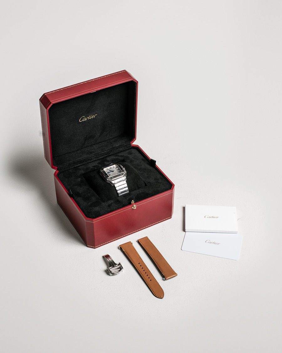 Herr | Cartier Pre-Owned Santos De Cartier WSSA0029 Steel White Silver | Cartier Pre-Owned | Santos De Cartier WSSA0029 Steel White Silver