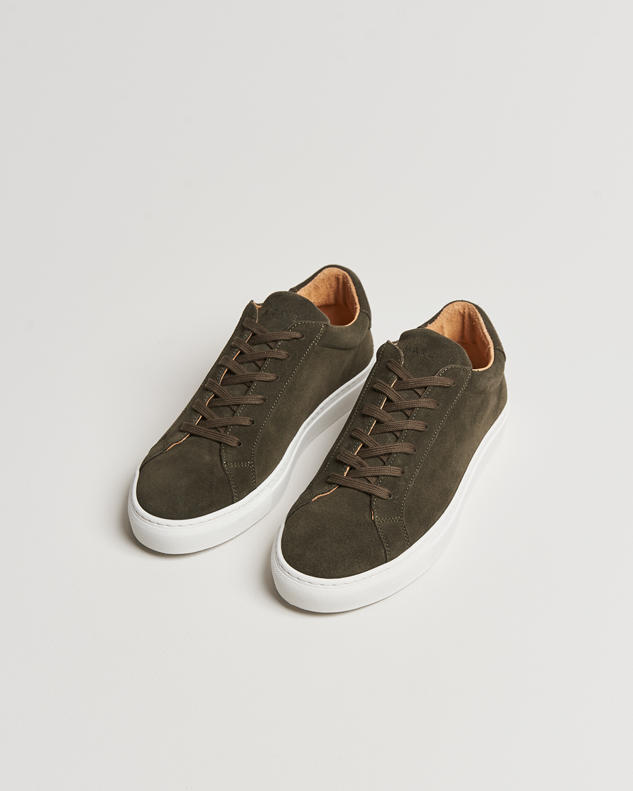Herr | Låga sneakers | A Day's March | Suede Marching Sneaker Dark Olive