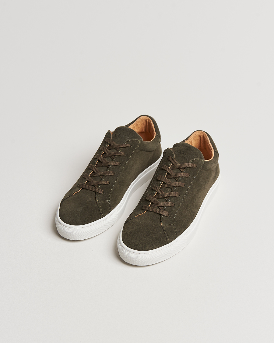 Herr | Skor | A Day's March | Suede Marching Sneaker Dark Olive