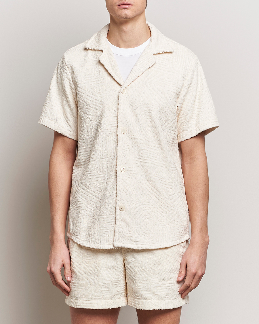 Herr | Kortärmade skjortor | OAS | Terry Cuba Short Sleeve Shirt Cream Golconda