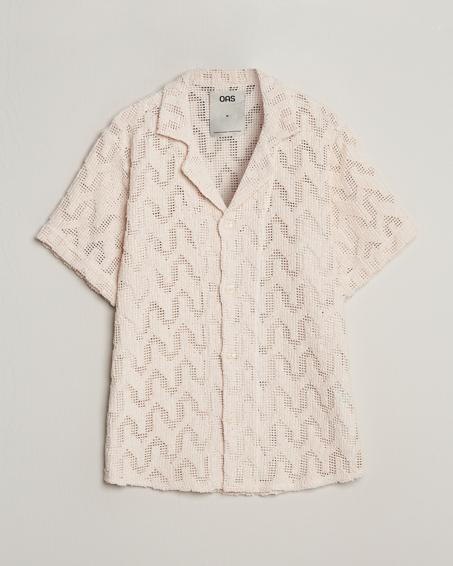 Herr | Skjortor | OAS | Atlas Cuba Crochet Shirt Off White