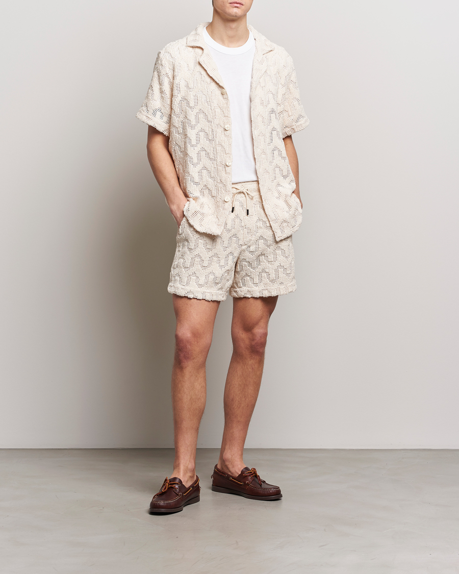 Herr | Skjortor | OAS | Atlas Cuba Crochet Shirt Off White