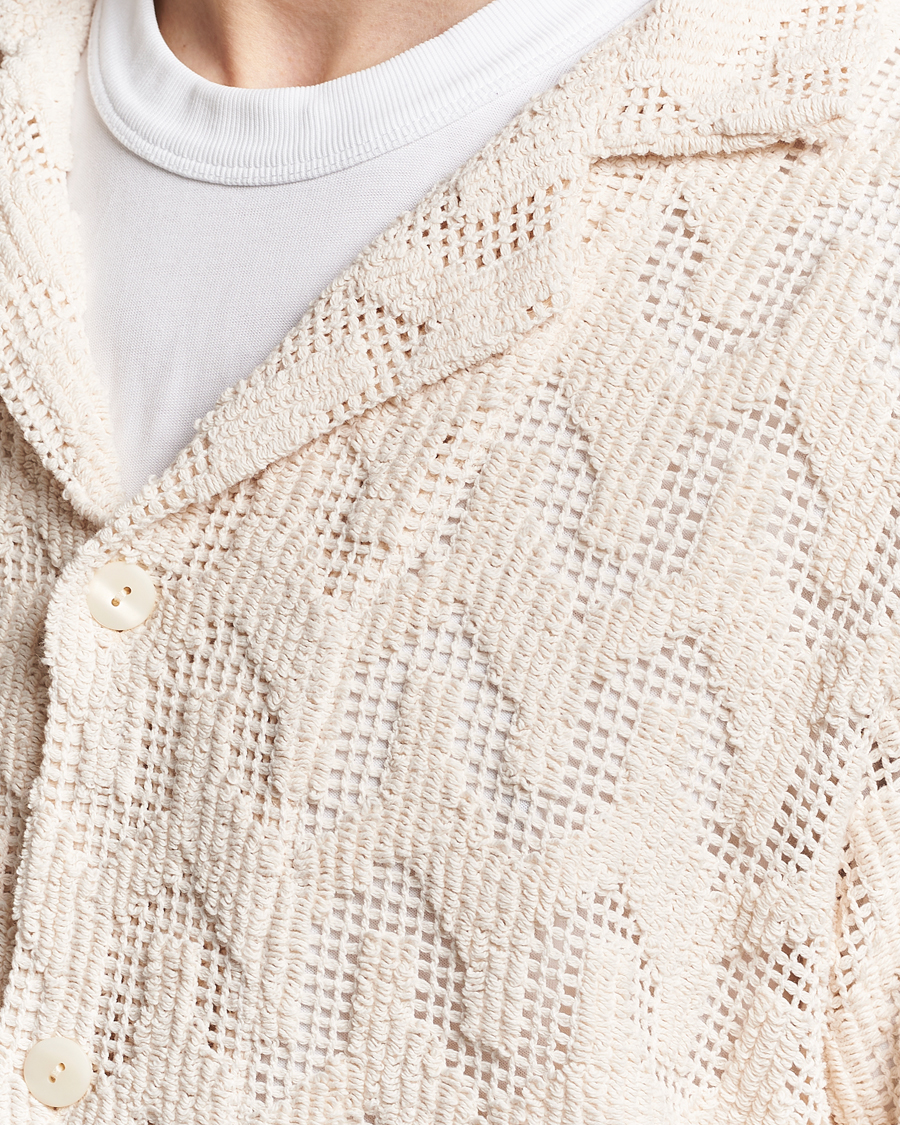 Herr | Skjortor | OAS | Atlas Cuba Crochet Shirt Off White