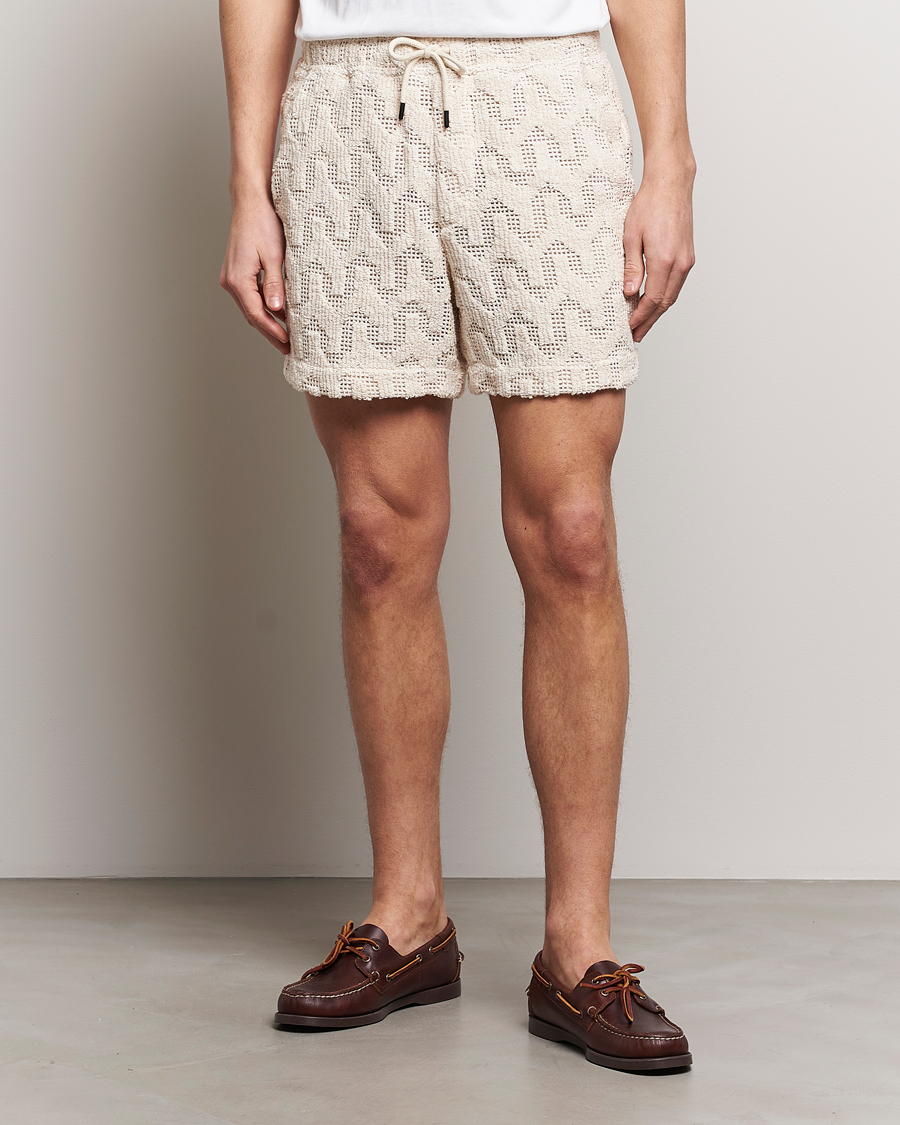 Herr | Kläder | OAS | Atlas Cuba Crochet Shorts Off White