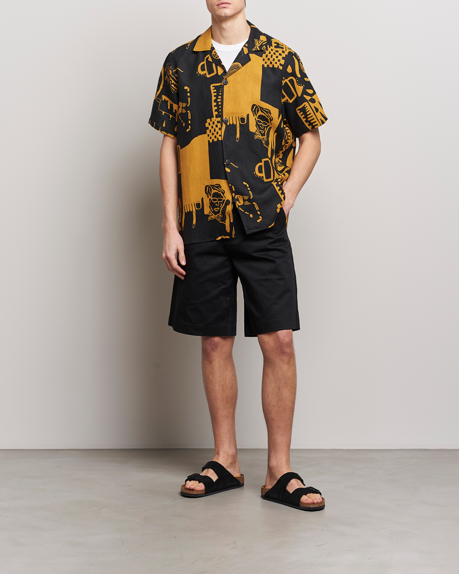 Herr | Skjortor | OAS | Short Sleeve Cuba Linen Shirt Krispy Night