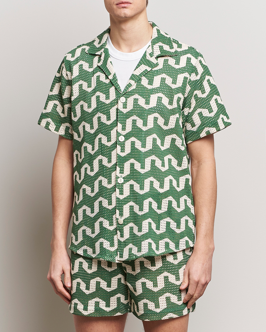 Herr | Kortärmade skjortor | OAS | Short Sleeve Cuba Net Shirt Atlas