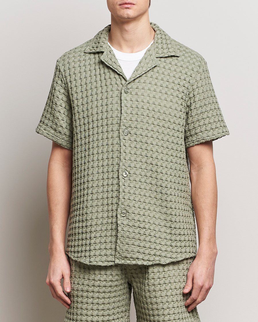 Herre |  | OAS | Cuba Waffle Shirt Dusty Green