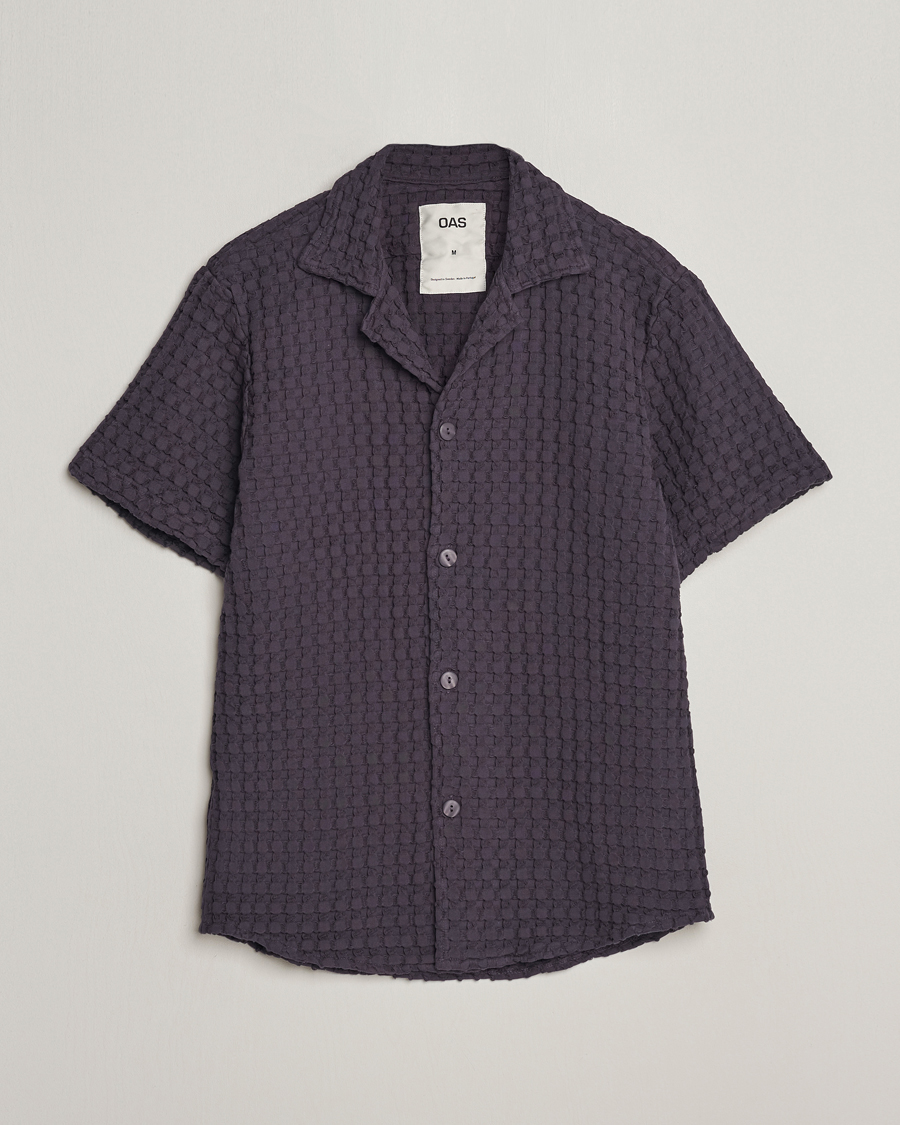 Herr | Skjortor | OAS | Cuba Waffle Shirt Nearly Black