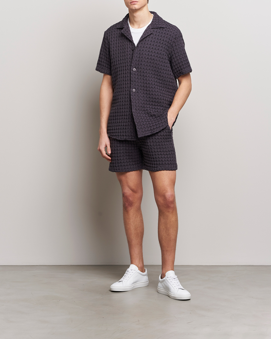 Herr | Skjortor | OAS | Cuba Waffle Shirt Nearly Black