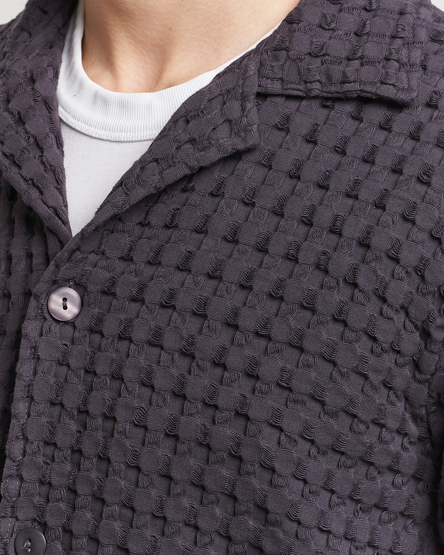 Herr | Skjortor | OAS | Cuba Waffle Shirt Nearly Black